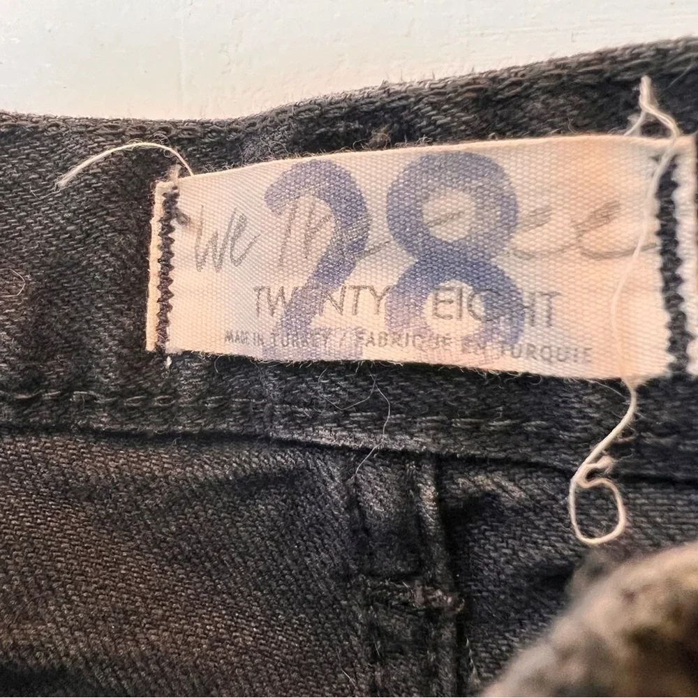 We The Free People Womens Jeans 28 Black Distressed Ripped Button Up Fly Skinny